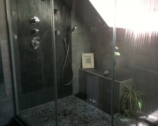 Douche sous toiture